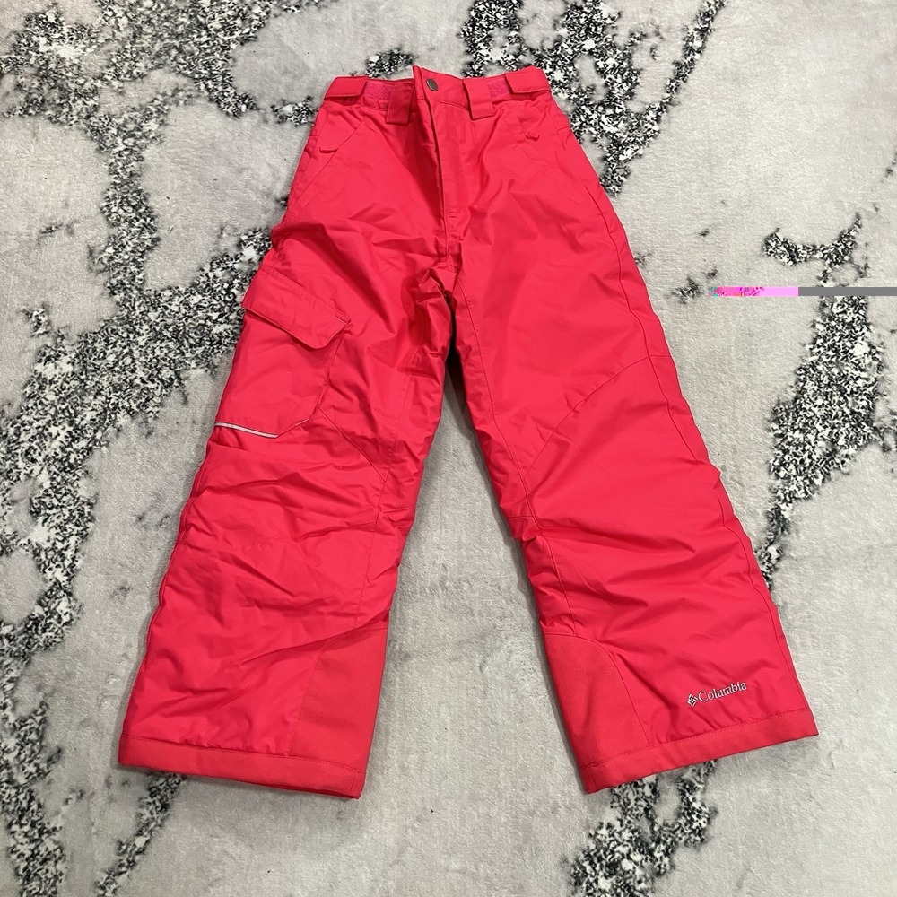 Columbia Omni-Heat Girls Size S Pink Insulated Cargo Snow Ski Pants
